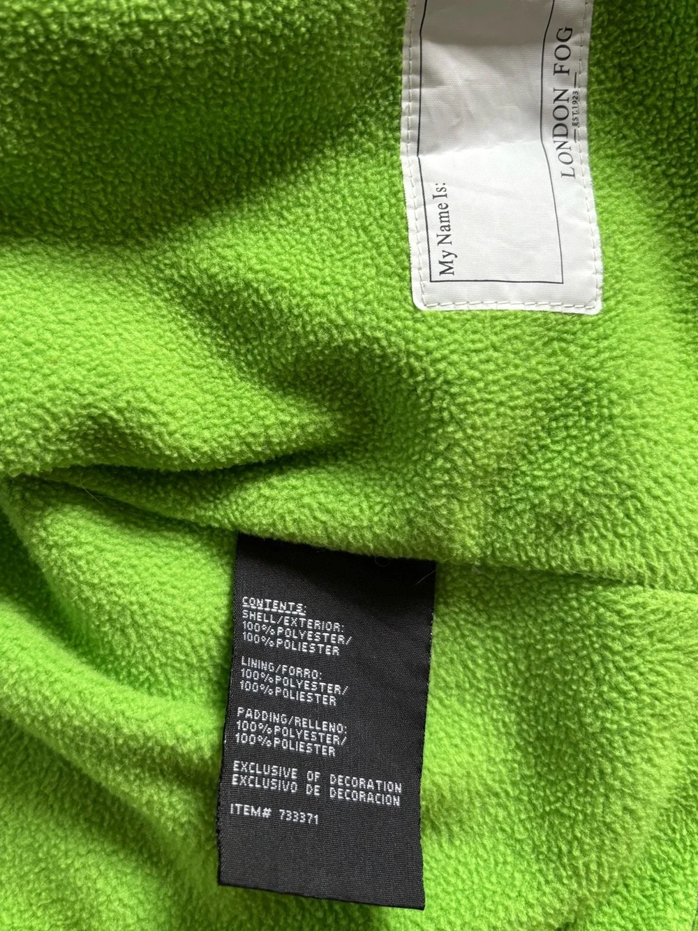 London Fog Hooded Fleece Lined Weatherproof Jacket, Blue and Green, Size 5
